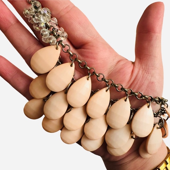 SOLD: Francescas Pink Teardrop Necklace Chunky Dangle Custom Jewelry Wedding - Picture 2 of 5